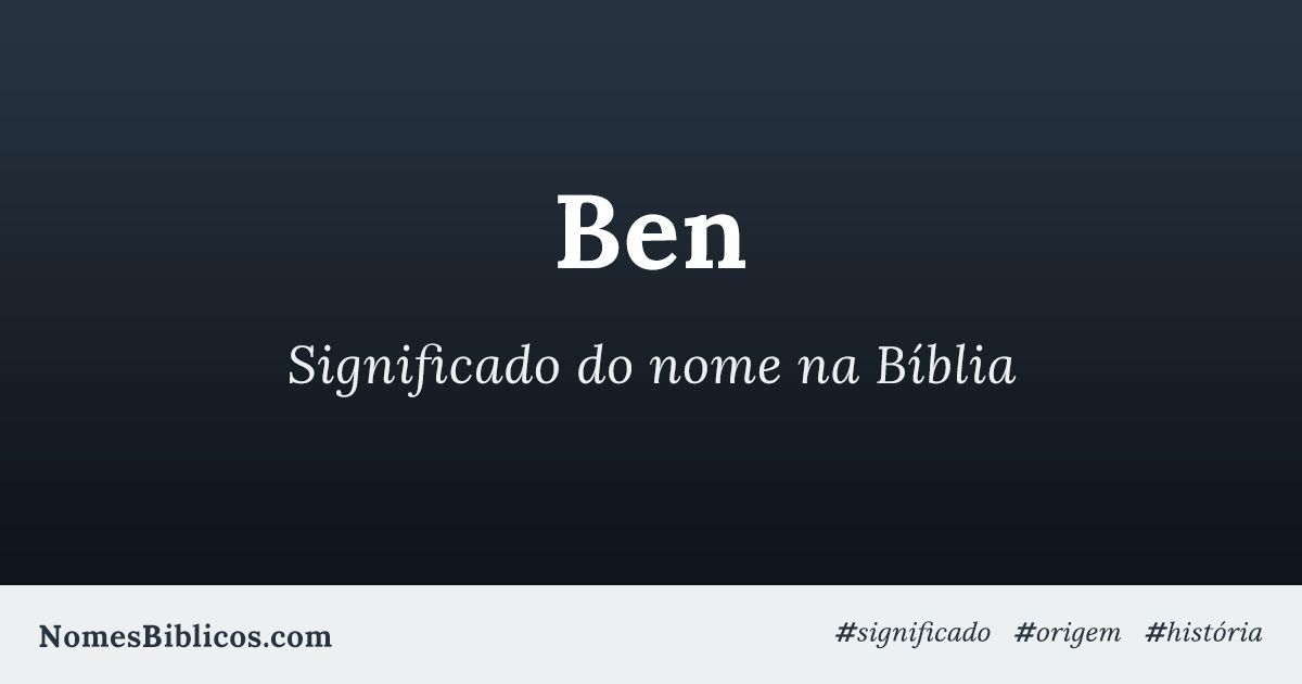 👪 → Qual o significado do nome Benonias?